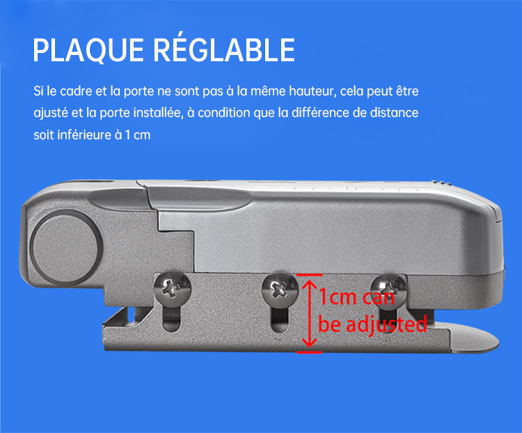 Plaque de montage ajustable pour différents cadres de porte