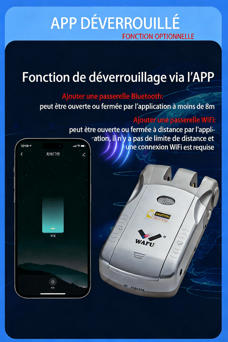 Description de la fonction de déverrouillage à distance via l’App