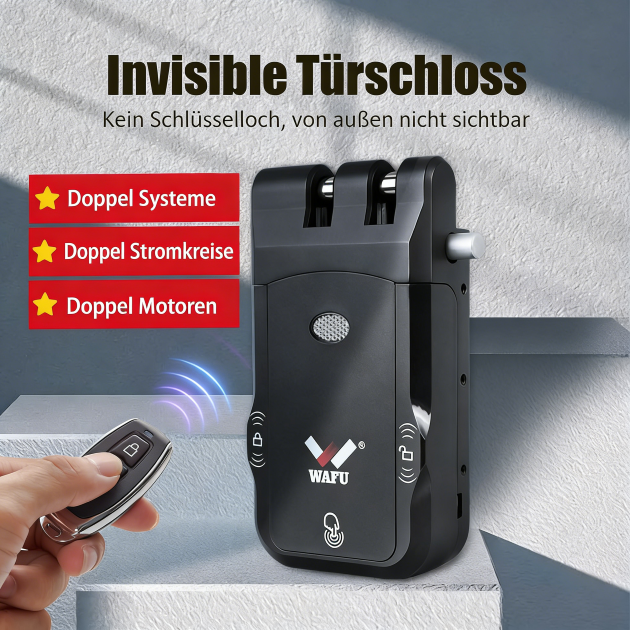 WF‑026 serrure cachée sans trou avec double système et double moteur