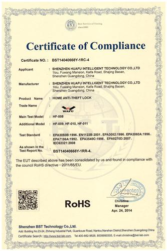 Certificat RoHS