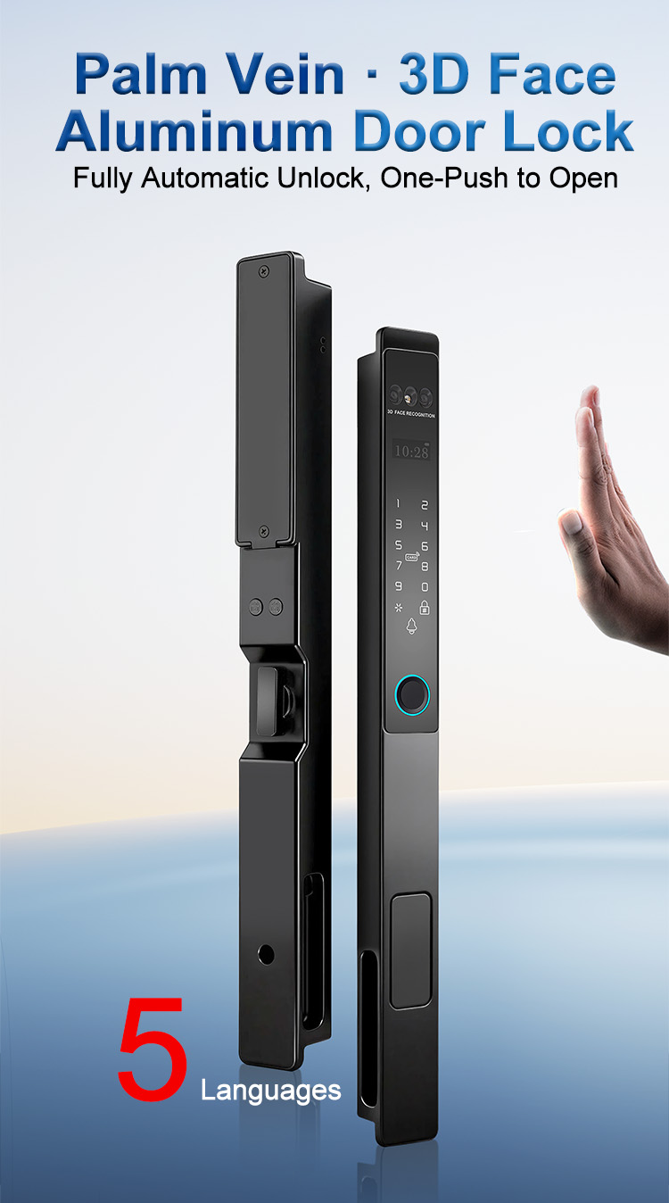 Serrure aluminium WF-021 entièrement automatique avec visage 3D et veine palmaire | Détails et configuration du produit 1