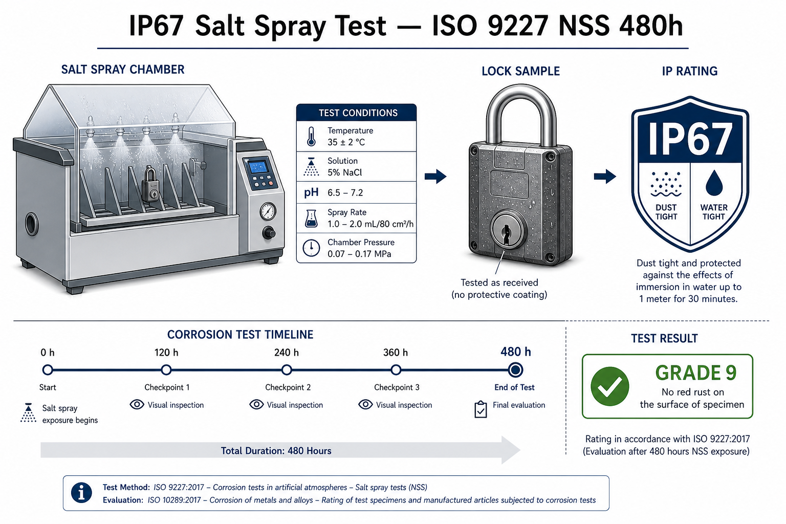 Essai environnemental IP67 et brouillard salin — fiabilité en conditions extrêmes